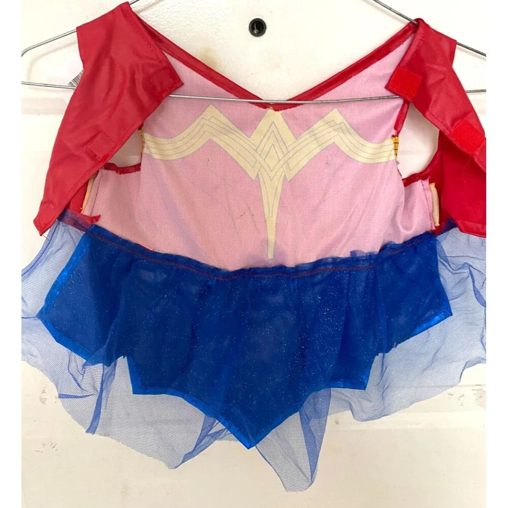 Wonder Woman Halloween Dog Costume Dress Dog Size Medium EUC